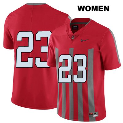 Women's NCAA Ohio State Buckeyes Jahsen Wint #23 College Stitched Elite No Name Authentic Nike Red Football Jersey ES20X58LK